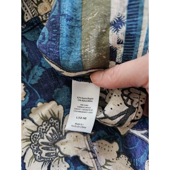 Sofia Vergara Hawaiian Tie-back Dress Women's Size L Tropical Vacation Beach - Picture 12 of 13